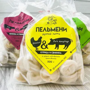 Пельмени свинина и курица, замороженные